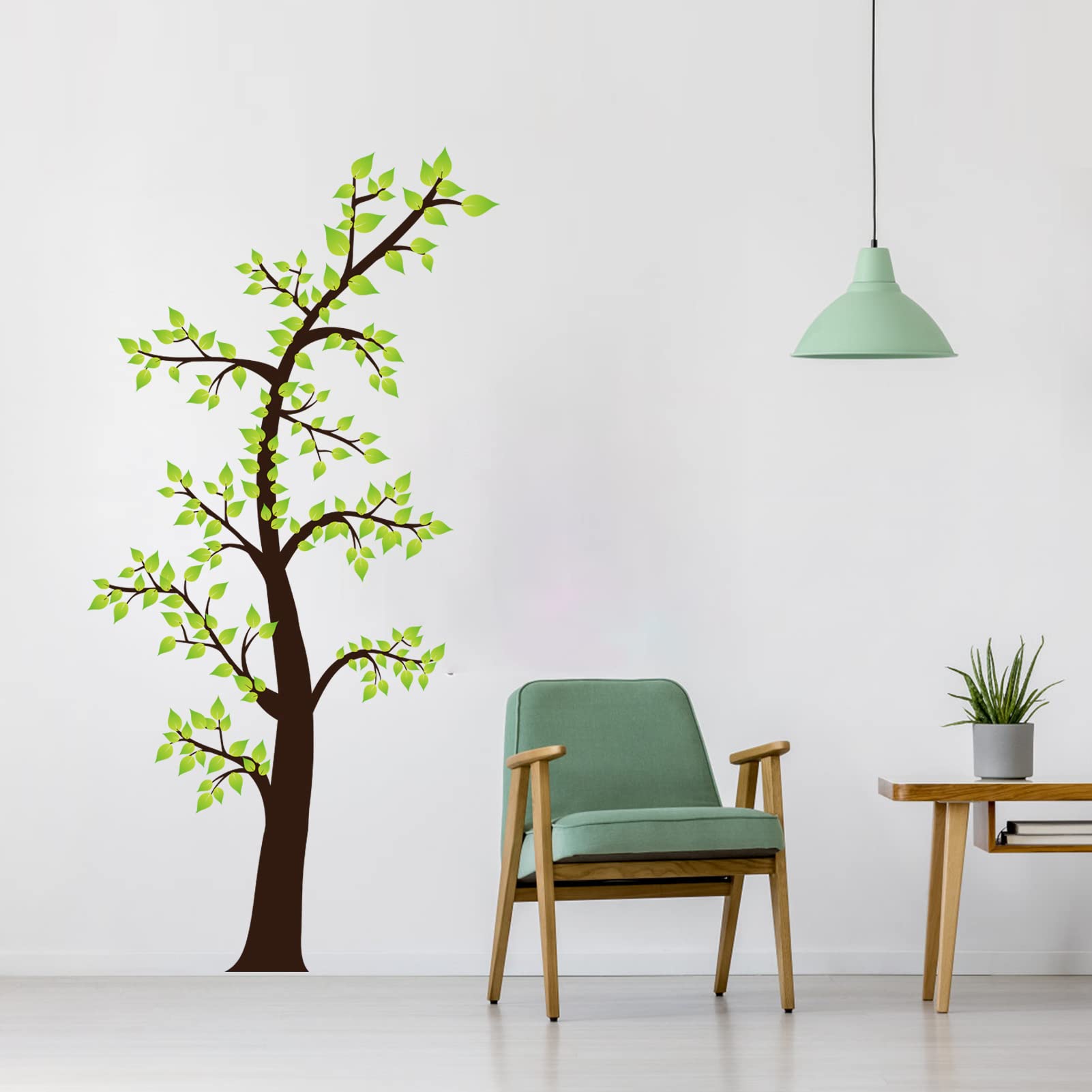 Tree Wall Stickers for Living Room: Peel and Stick Green Family Tree Wall Stickers - Sofa TV Background Home Art Wall Decor - Image 2