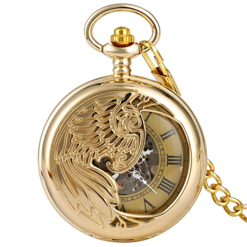 Automatyczny mechaniczny zegarek kieszonkowy Steampunk Samonakręcający się łańcuszek Zegarek kieszonkowy w stylu retro Zegarek kieszonkowy w stylu retro (kolor: A, rozmiar: 4,5 cm) (4,5 cm)