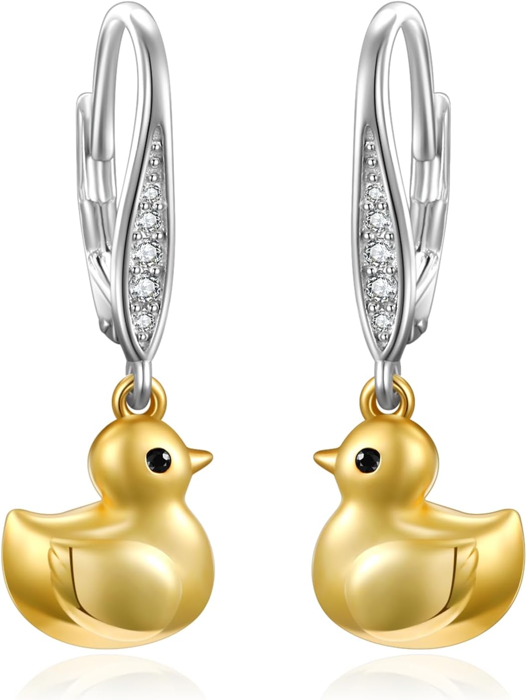 Palpitate Duck Earrings Cute Duck Gifts 925 Sterling Silver Animals Dangle Drop Earrings Jewelry for Women Daughters