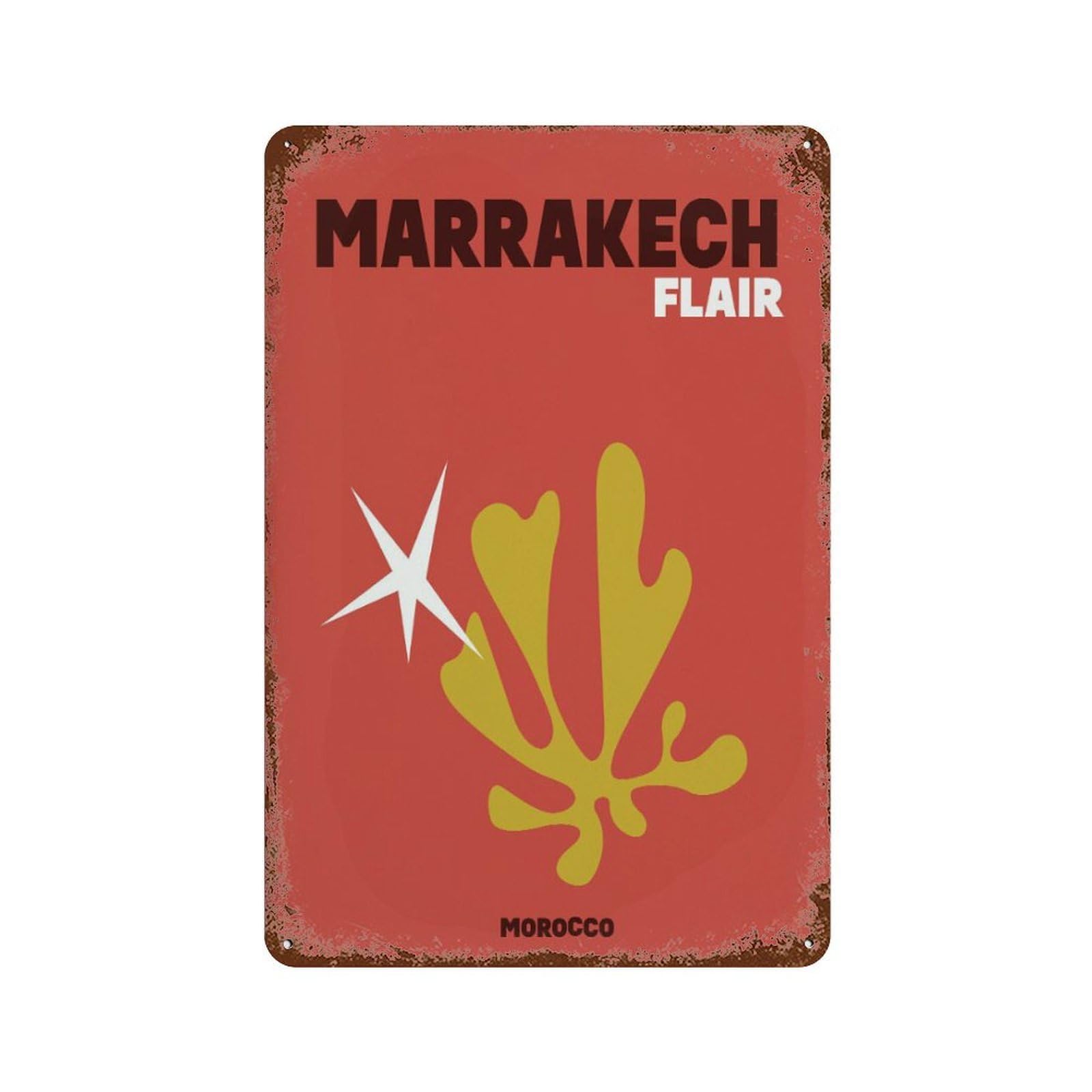 xiaoxiaoshen Marrakech Travel Morocco Wall Decor Art Metal Tin Poster Modern Home Decor Art Home Bar Shop Decorations Vintage Sign 30x20cm