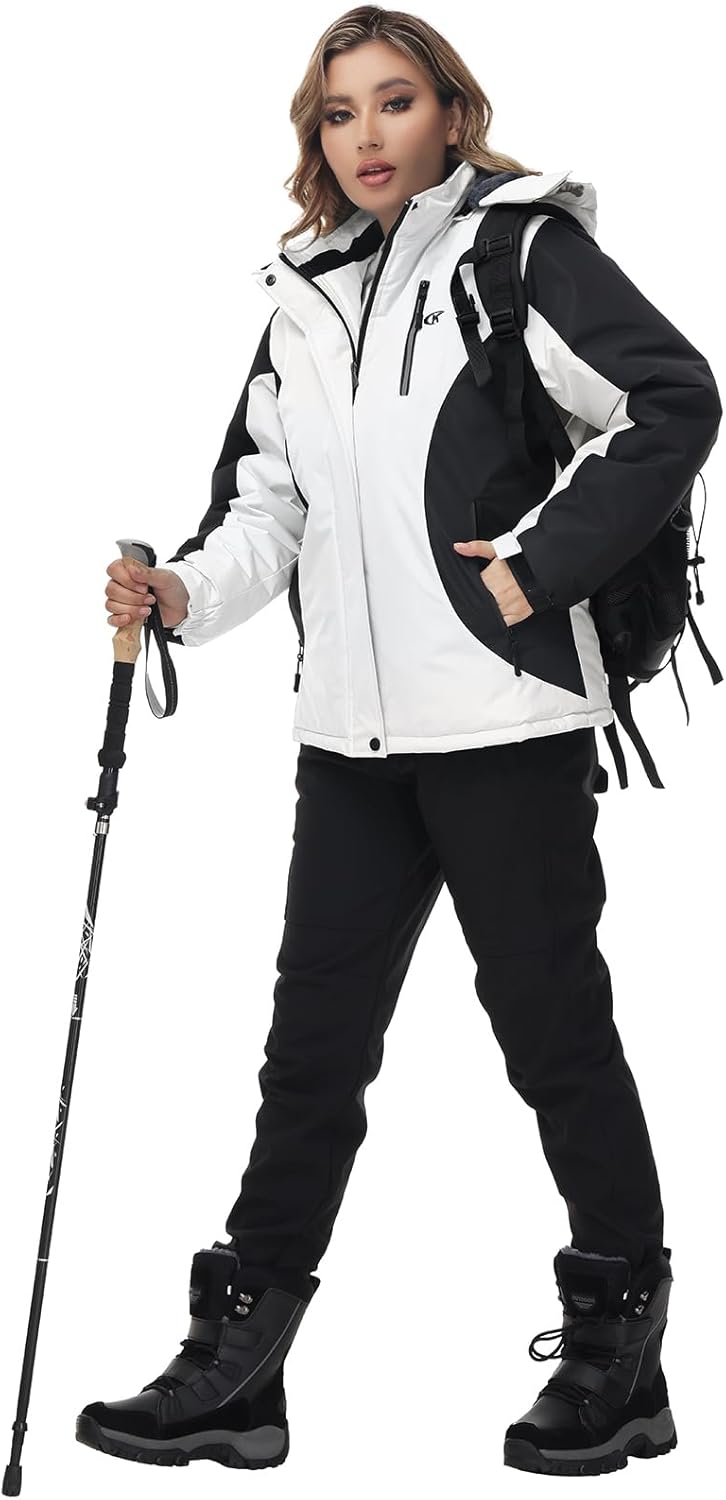 Pdbokew Women's Skiing Snowboarding Jackets Fleece Hood Mountain Snow Coat - Image 2