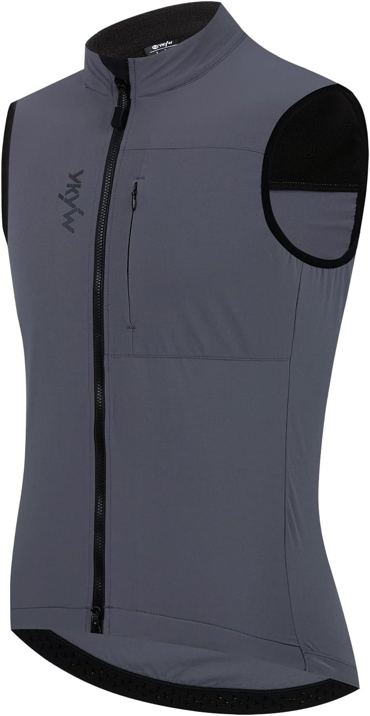 YKYWBIKE Cycling Vest for Men Sleeveless Cycling Jacket Fleece Biking Vest Ykk Full Zip Cycling Gilet Windproof Bike Vest - Image 3