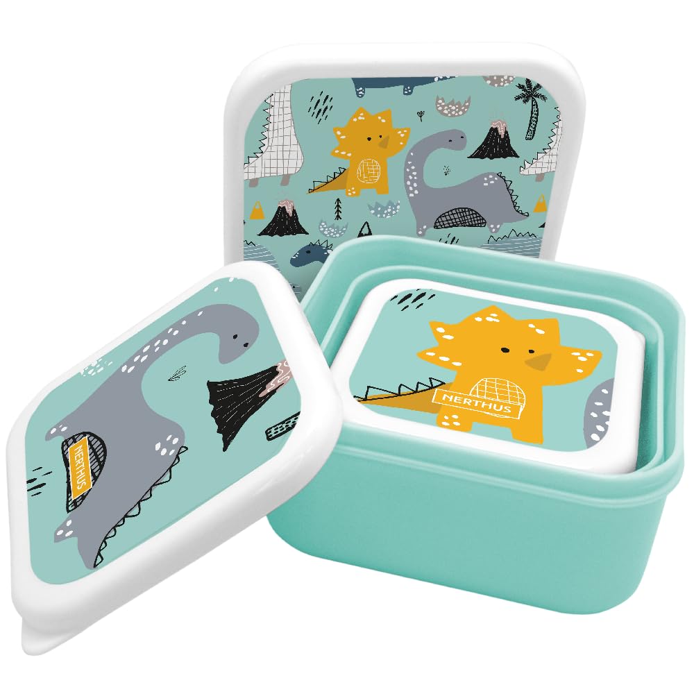 NERTHUS FIH 1327 Stackable Containers for Children, Set of 3 Containers for Children, BPA Free