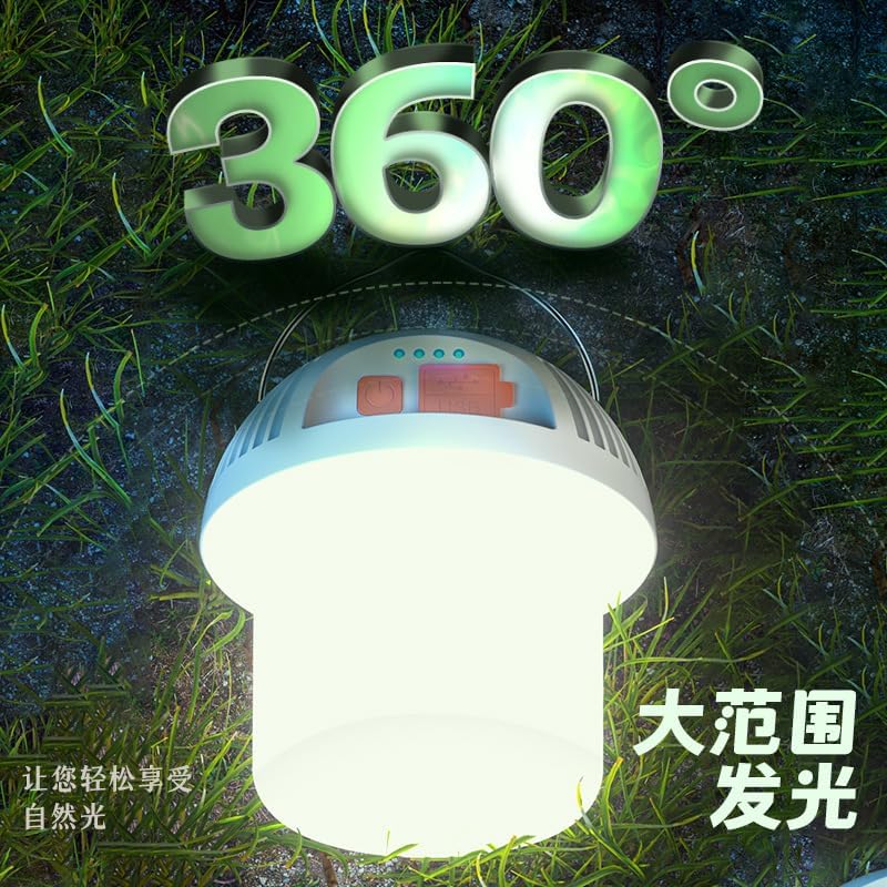 Miniatura 2 de Linterna de camping recargable solar, luz LED para tienda de campaña ultra brillante para acampar (ecléctico, blanco, paquete de 2)