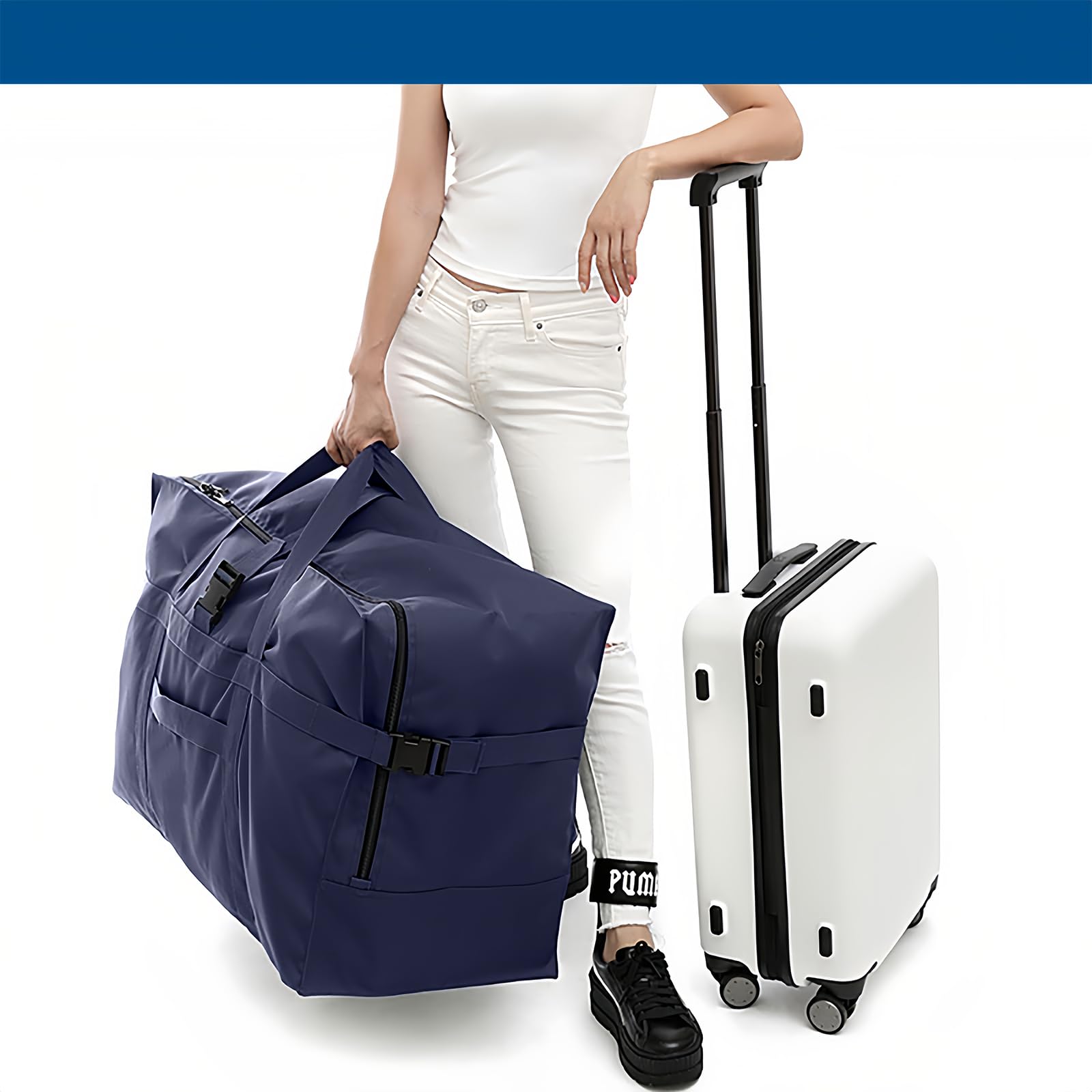 Arxus Große Reisetasche, 120L wasserdichte Tragetasche für Wochenenden über Gepäck für Fluggesellschaften, Reisen, Camping, Umzug und Schule