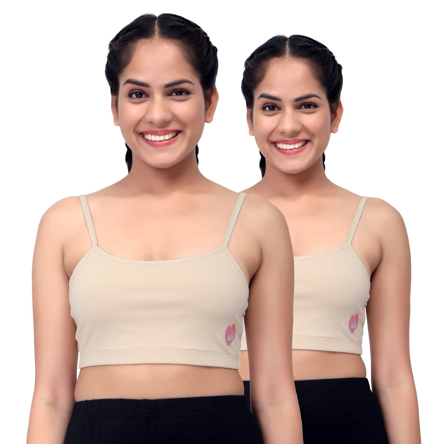 SillySally Pack of 2 Beginner Bras for Girls | Sport Bra Non Padded Non Wired/Double Layer Fabric SillySally Pack of 2 Beginner Bras for Girls | Sport Bra Non Padded Non Wired/Double Layer Fabric