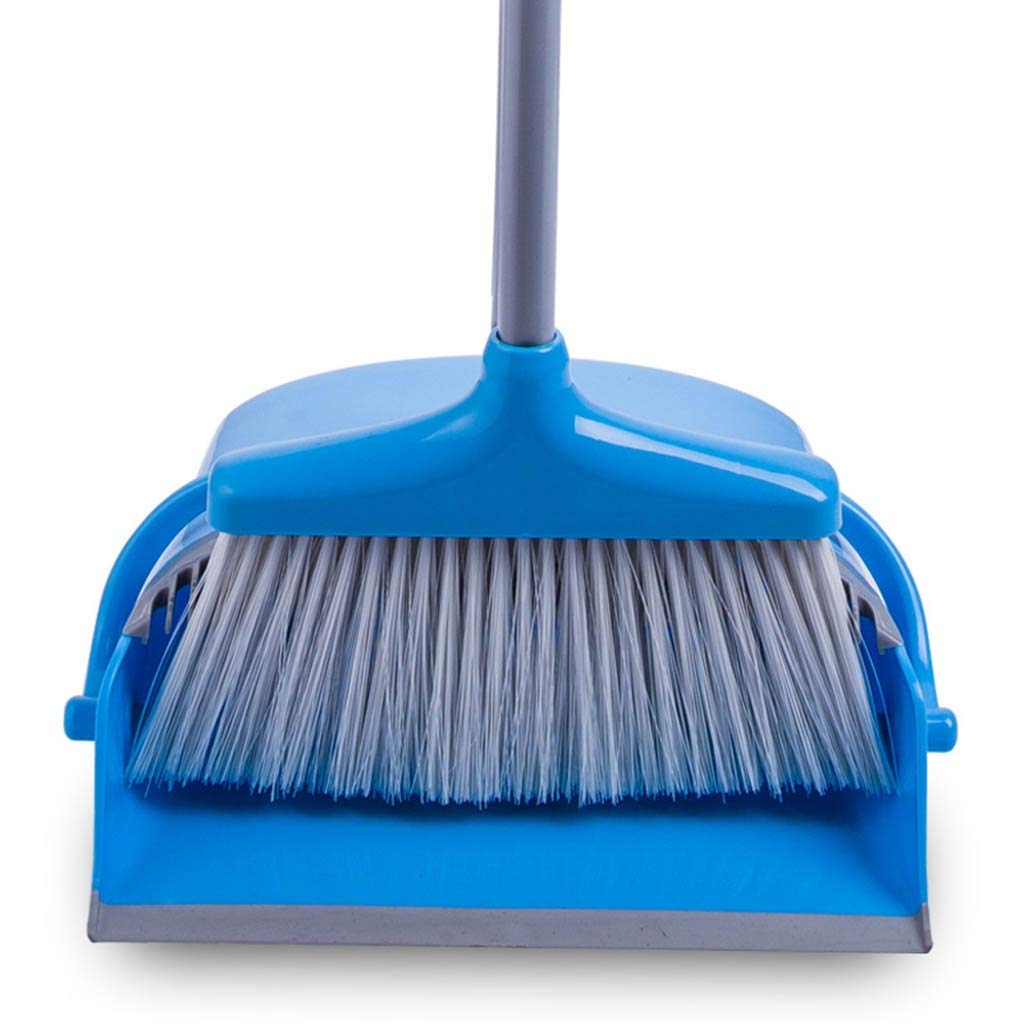 SwePer NLIAN - zestaw miotły i szufelki, środki czyszczące, pionowa patelnia do holu, miotła z uchwytem 87 cm / trójwarstwowym drutem PET do domu, kuchni, biura, szufelki