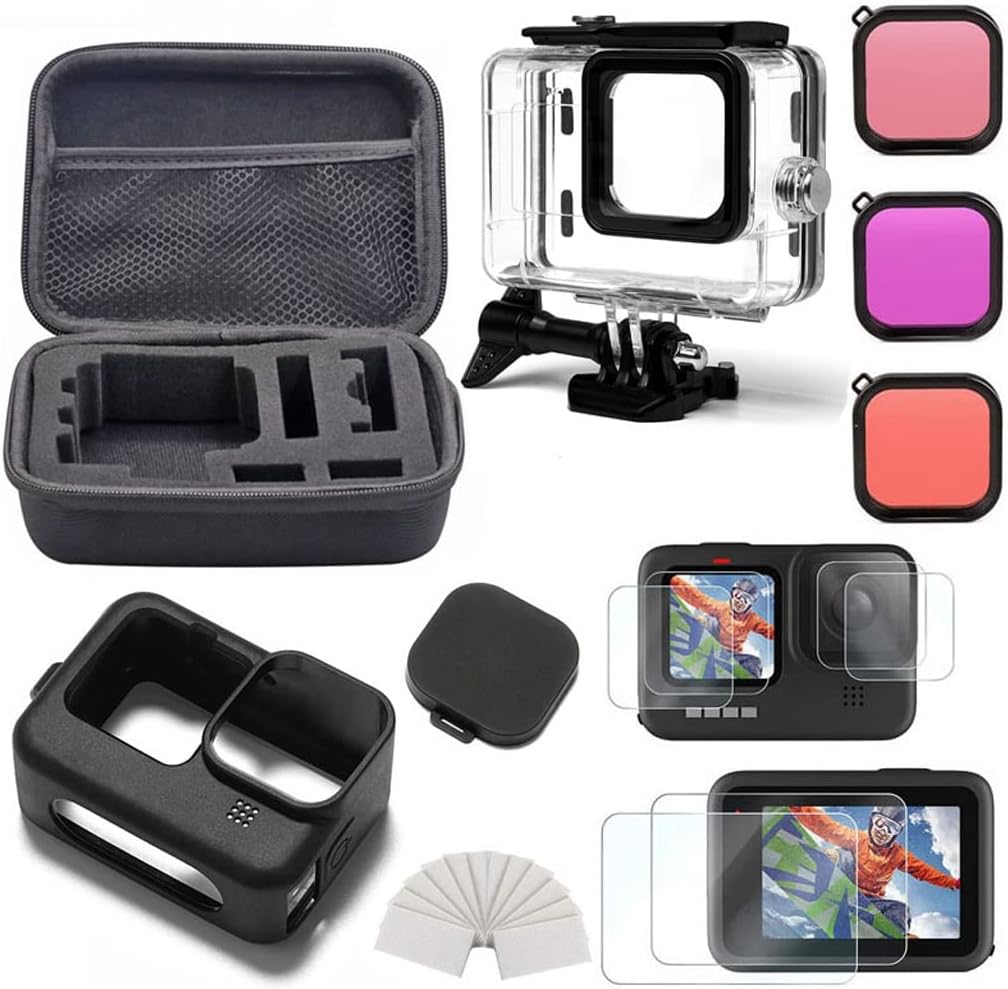 Accessories Kit for Black Carrying Bag Waterproof Housing Case Tripod Set for Action Camera Accessories