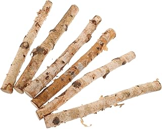 Veemoon 6pcs Dried Wood Sticks for Crafts Natural Twigs for Floral Arrangements Photo Props and Rustic Decorations Lightweight Long Birch Wood Crafting Material