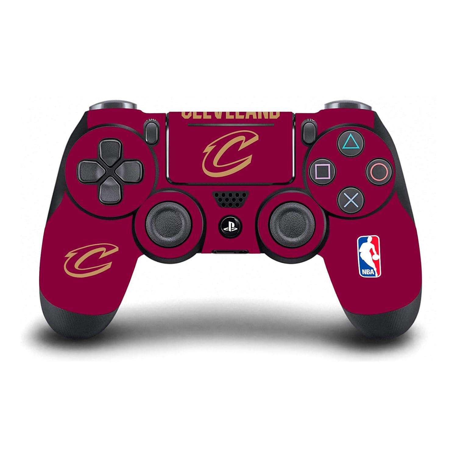 Head Case Designs Officially Licensed NBA Red Design Cleveland Cavaliers Logo Vinyl Sticker Gaming Skin Decal Cover Compatible With Sony PlayStation 4 PS4 Console and DualShock 4 Controller Bundle