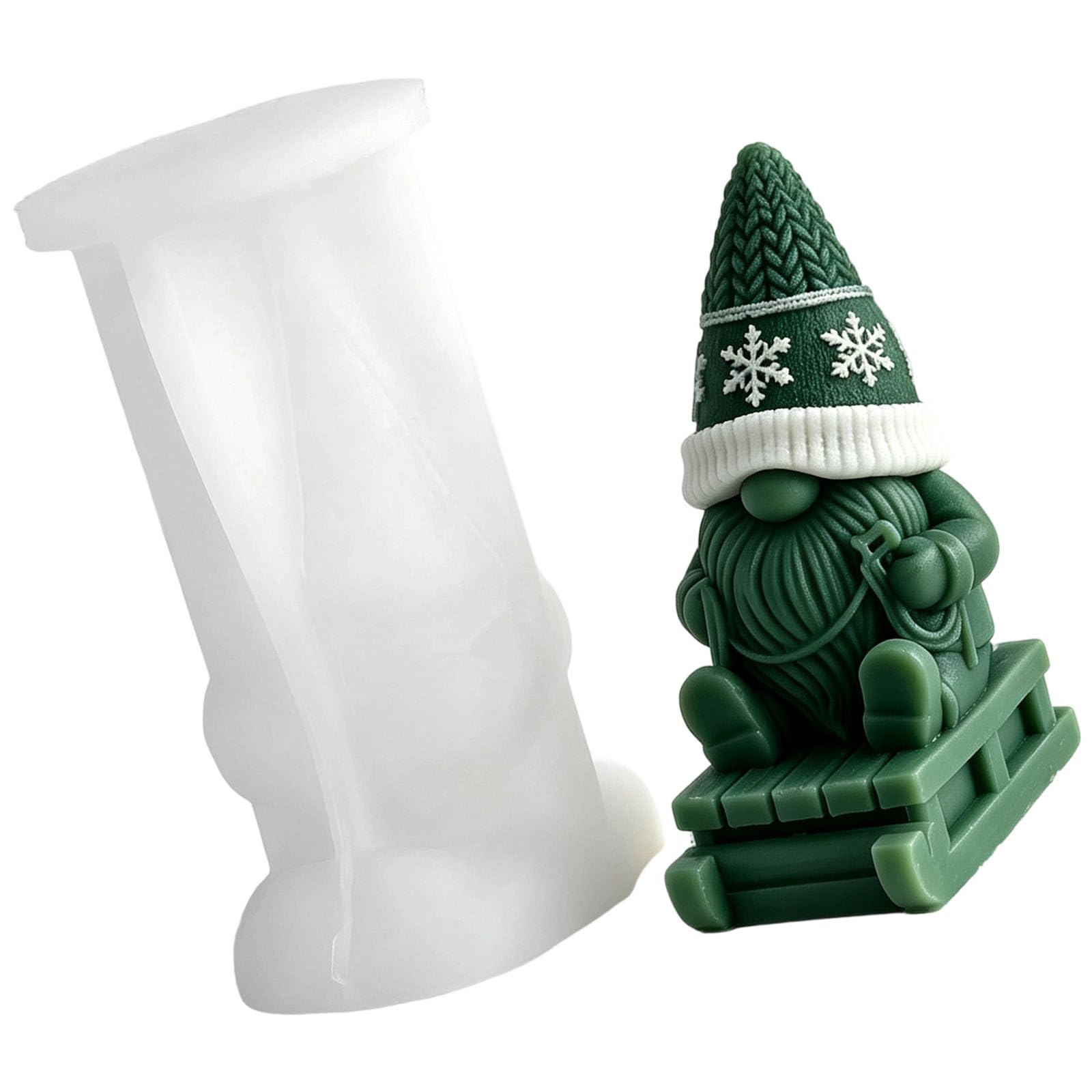 Pangboer B Casting Form With Christmas Figure Theme, Silicone Release For Festive Decor, Home Display Projects Christmas Figure Wax Form Festive Casting Winter Decor Pour Mold Hat
