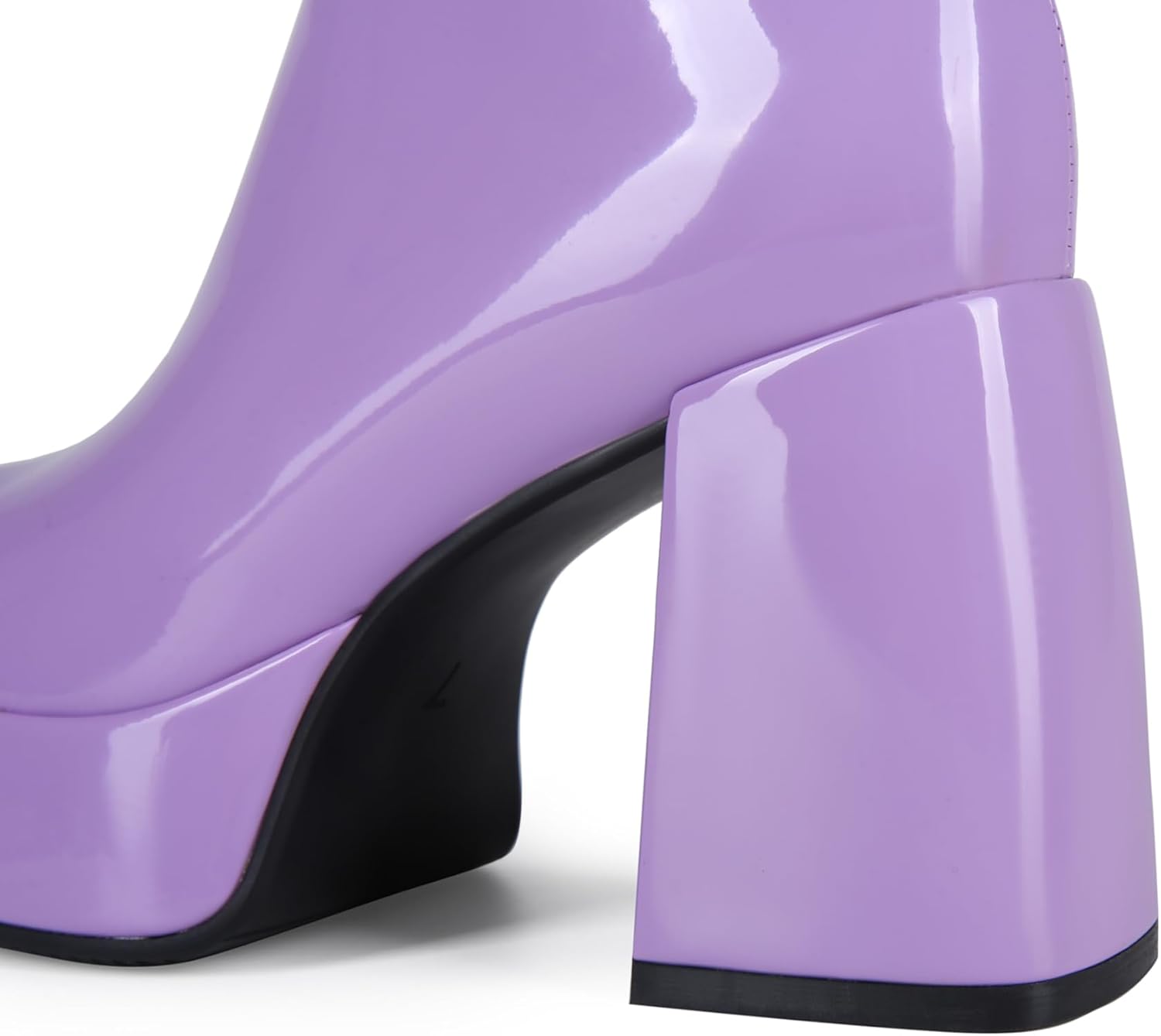Women's Gogo Boots Knee High Platform Chunky Heel Square Toe Patent Leather 70s Disco Costume Boots for Party Halloween Cosplay