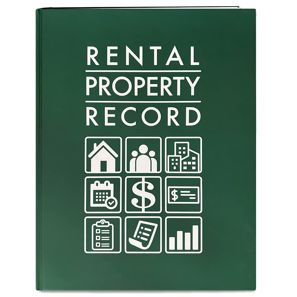 BookFactory Rental Property Record Book/Rental Property Log Book -8.5'' x 11'', 100 Pages, Laminate Hardbound (Made in USA)
