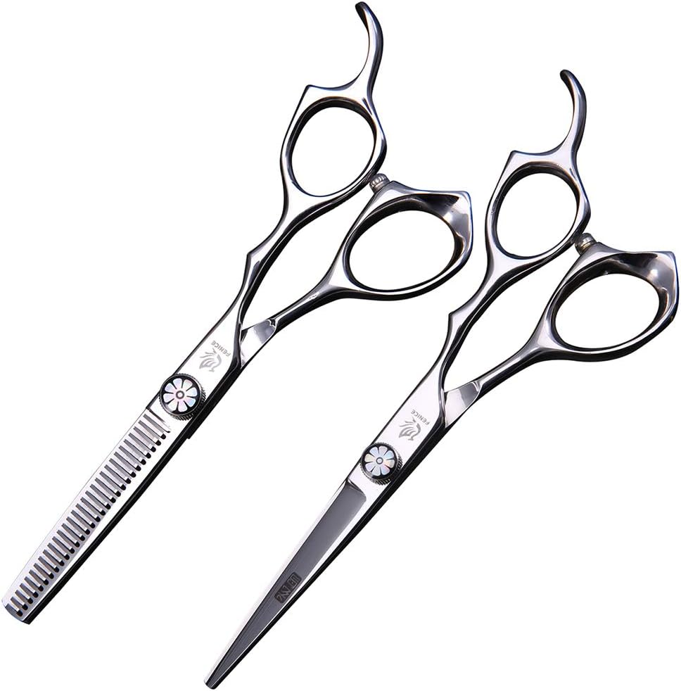 Fenice Professional Hair Cutting Thinning Shear- 8 in 1 Hairdressing Scissors Set - Barber Hair Cutting Scissors/Shears（5.5 inch）