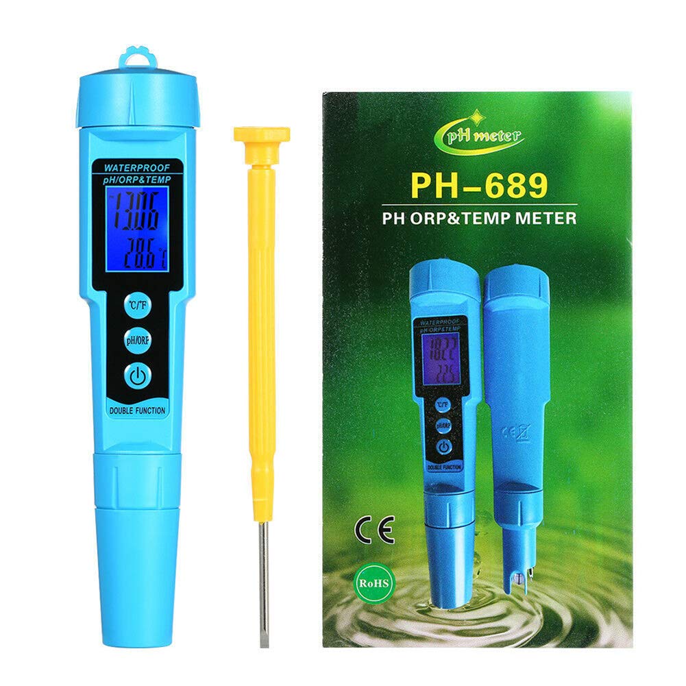 BolíGrafo de Prueba de Ph Digital, Medidor de Ph/Orp/Temp PortáTil 3 en 1 para Piscina de Acuario HidropóNico