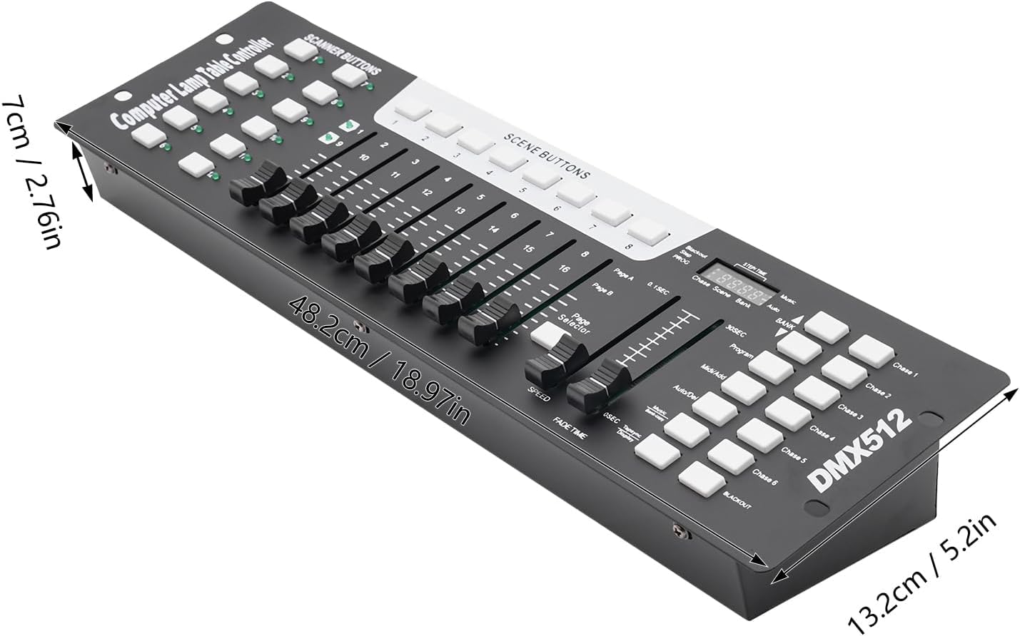 Controller DMX 512 Console per illuminazione palcoscenico, 192 canali Console 240 scene per 6 lettori, leggio luce DMX, festa, DJ Discoteca Moving Head Light Scene Lampada Operatore Attrezzature