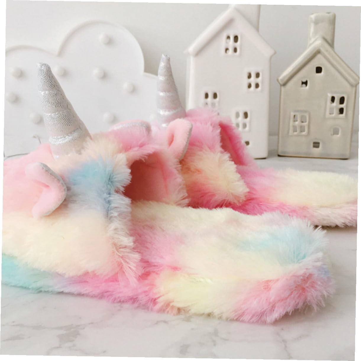 Pantofole Unicorno in Cotone Peluche Morbido Fondo Antiscivolo Calde Pantofole da Interno per e Adulti Leggere e Confortevoli per Casa e Relax Autunno Inverno