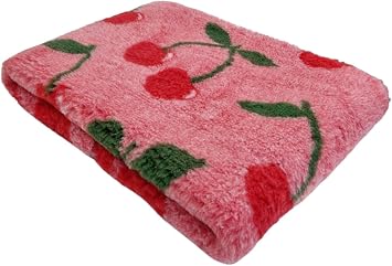 Non Slip Vet Bedding | Cherry Fruit Pattern | Machine Washable | UK Manufactured | Non-slip | Dog Bed | Whelping | Vet bed Medium 100cm x 75cm 40" x 30"