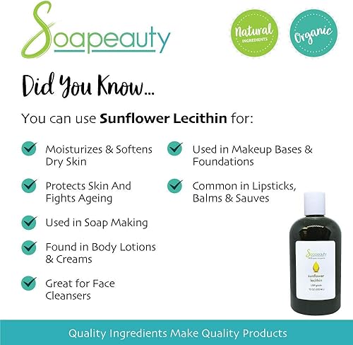 Miniatura 3 de Aceite líquido de lecitina de girasol  Aceite orgánico prensado en frío sin refinar  Aceite de lecitina de girasol natural 100% puro de grado USP