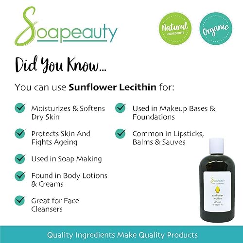 Miniatura 3 de Aceite líquido de lecitina de girasol, prensado en frío, sin refinar, grado USP, sin blanquear, 100% puro, aceite de lecitina de girasol natural,