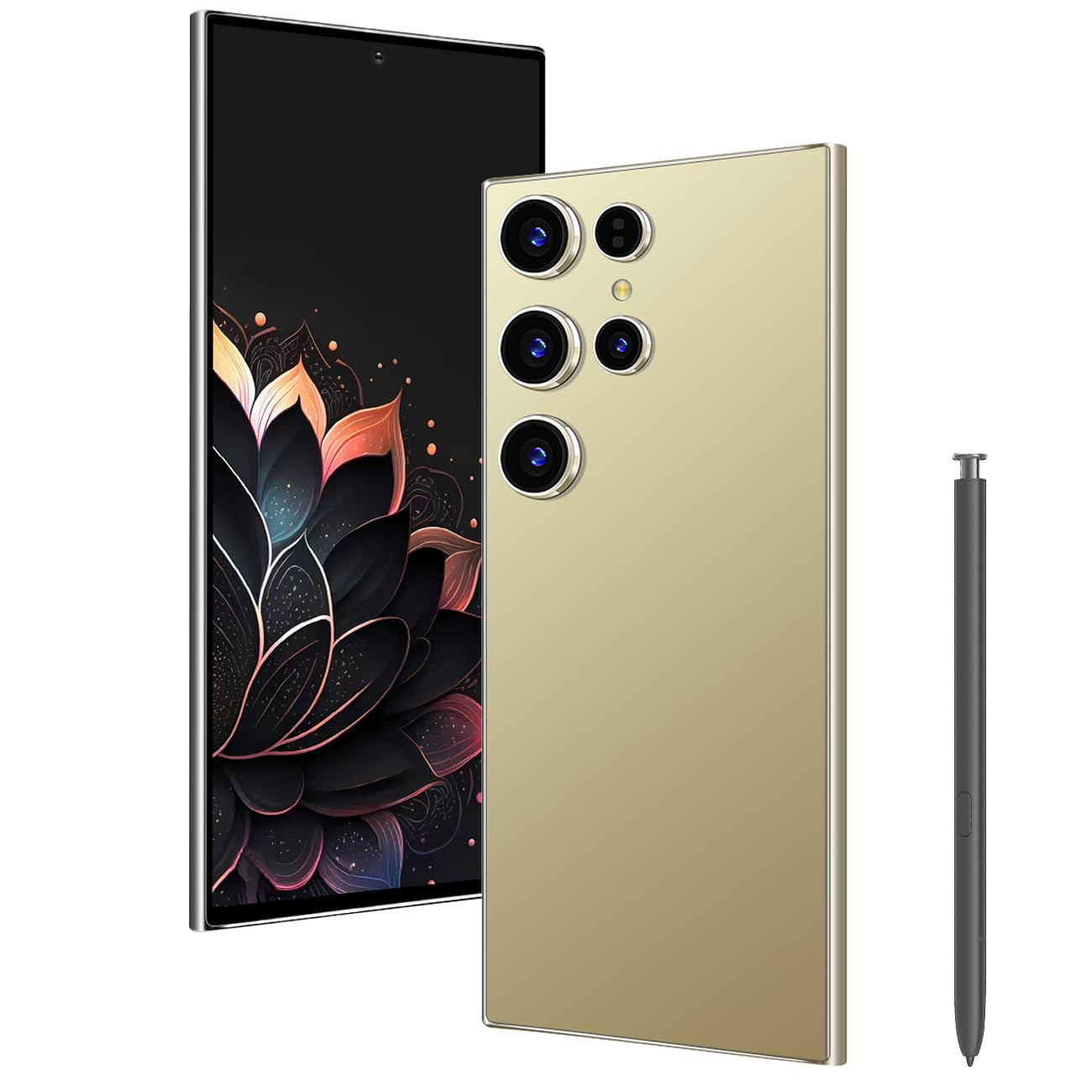 I24 Ultra 5G Smartphone,256GB Built in Pen The Cellphone,Unlocked Android 13.0,64MP Zoom Cameras 6.8’’HD Screen,6800mAh Long Battery Life,Dual SIM/Stylus/US Version Dumbphone(Titanium Gold)