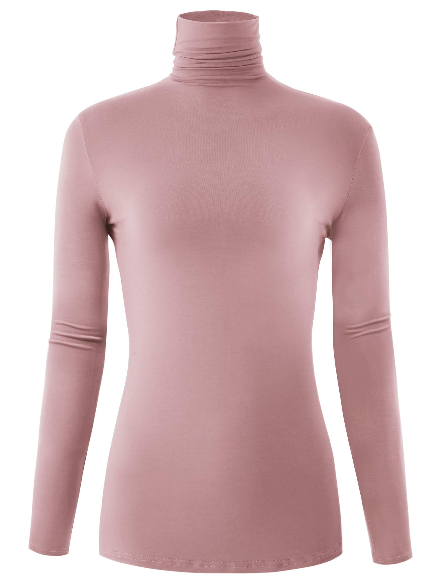 AUHEGN Women's Long Sleeve Lightweight Turtleneck Top Pullover Casual Active Layer Tops Shirts