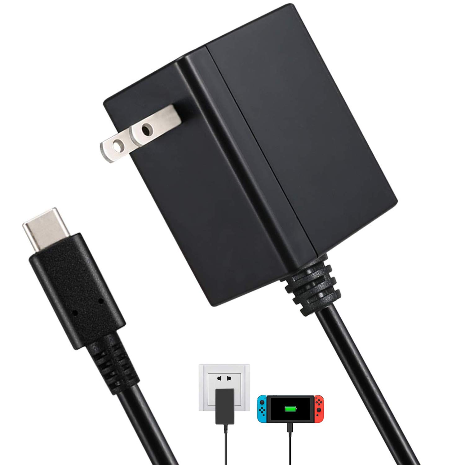 GOBEST Switch Charger for Nintendo Switch, Portable Power Supply AC Adapter Charger for Nintendo Switch Fast Charger 15V/2.6A Support TV Mode