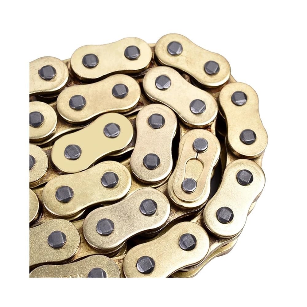 420 428 520 525 Cadenas 108 112 114 116 118 120 130 136 Enlaces Aptos for Cadena de Motocicleta Dirt Bike ATV Quad MX Enduro Motard Cadena de Sello de Aceite(120L)