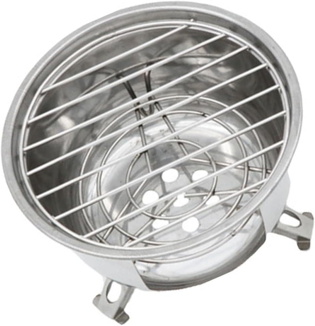 Portable BBQ Grill Stainless Steel Camping Stove Round Mini Barbecue for Gear