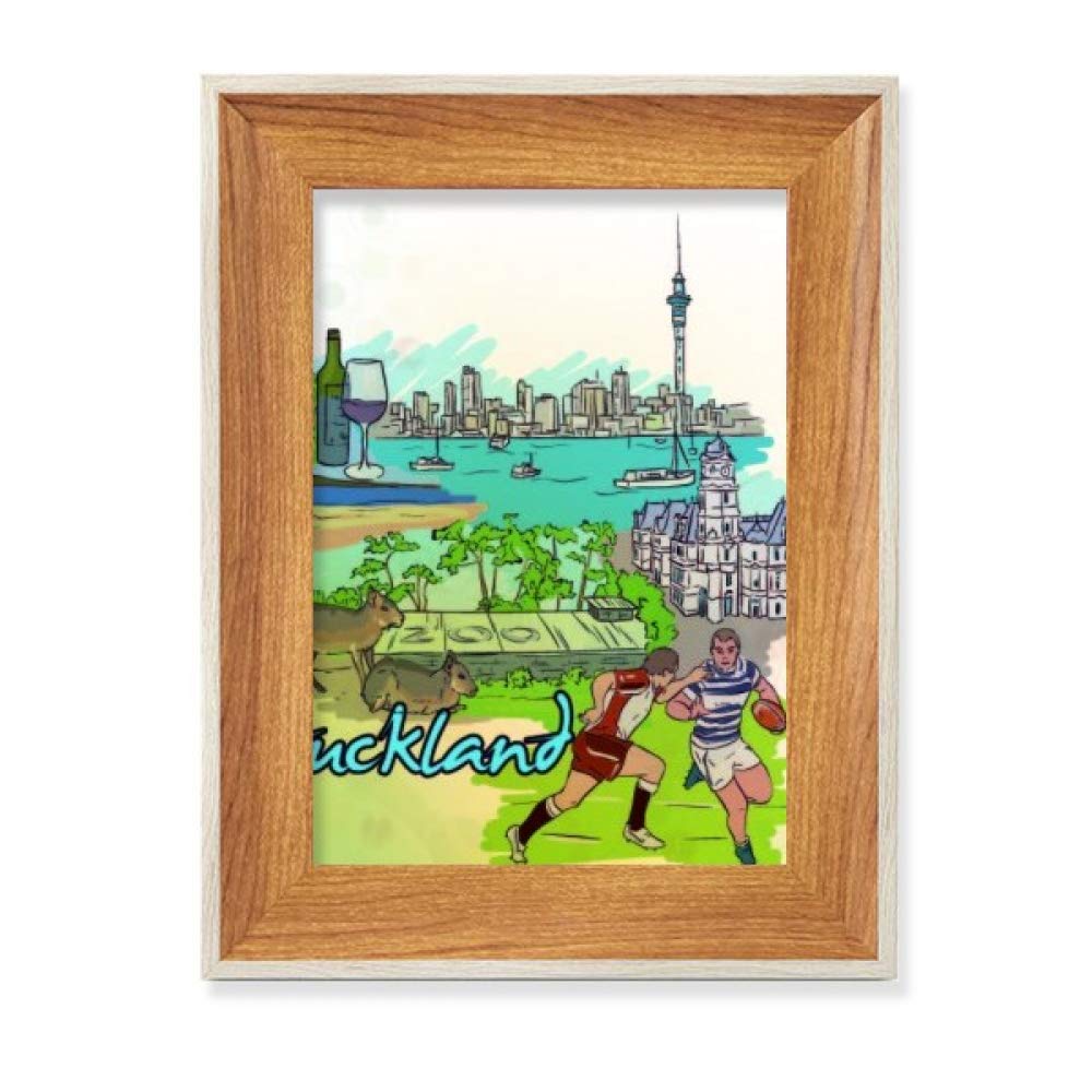 Cadre photo en bois football Auckland idéal sur votre table de travail