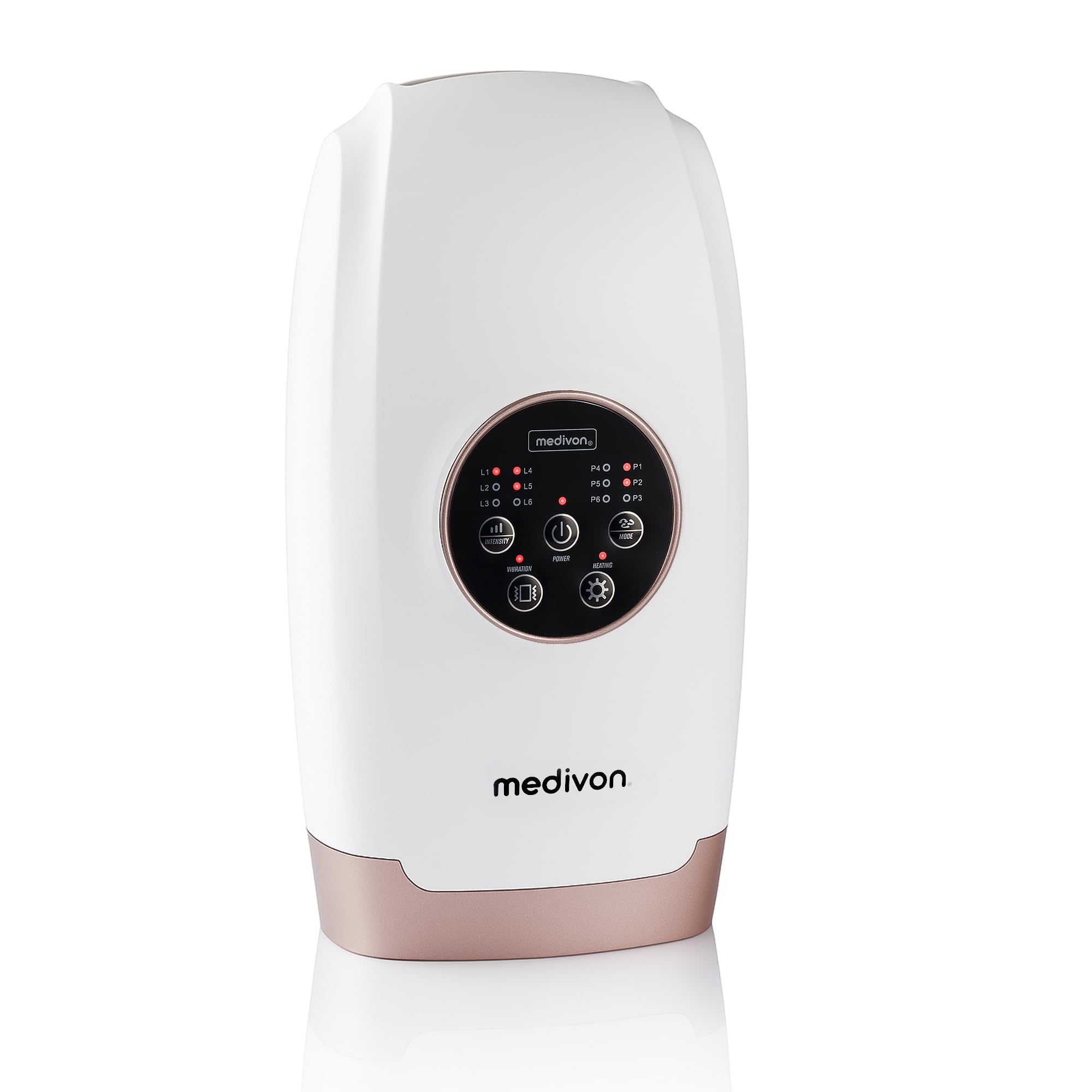 Medivon Massaggiatore manuale e massaggiatore per polso, agopressione, 6 programmi, 6 massaggi, funzione di riscaldamento senza fili, batteria integrata