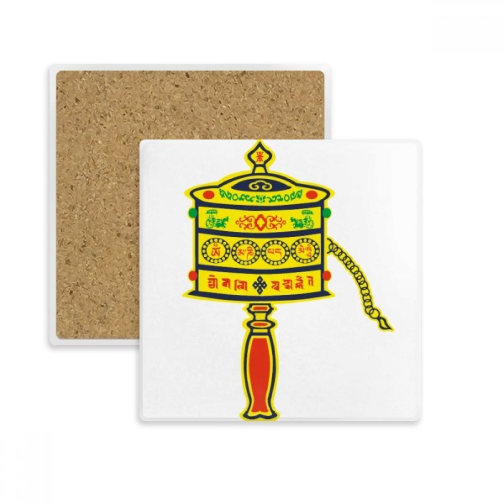 Coaster sanscrit bouddhisme en pierre absorbante pour tasse et verre
