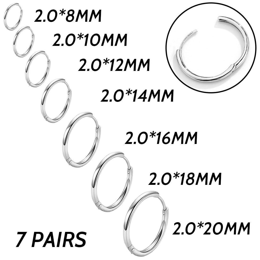 Aretes de Aro Acero Inoxidable para Mujer y Hombre