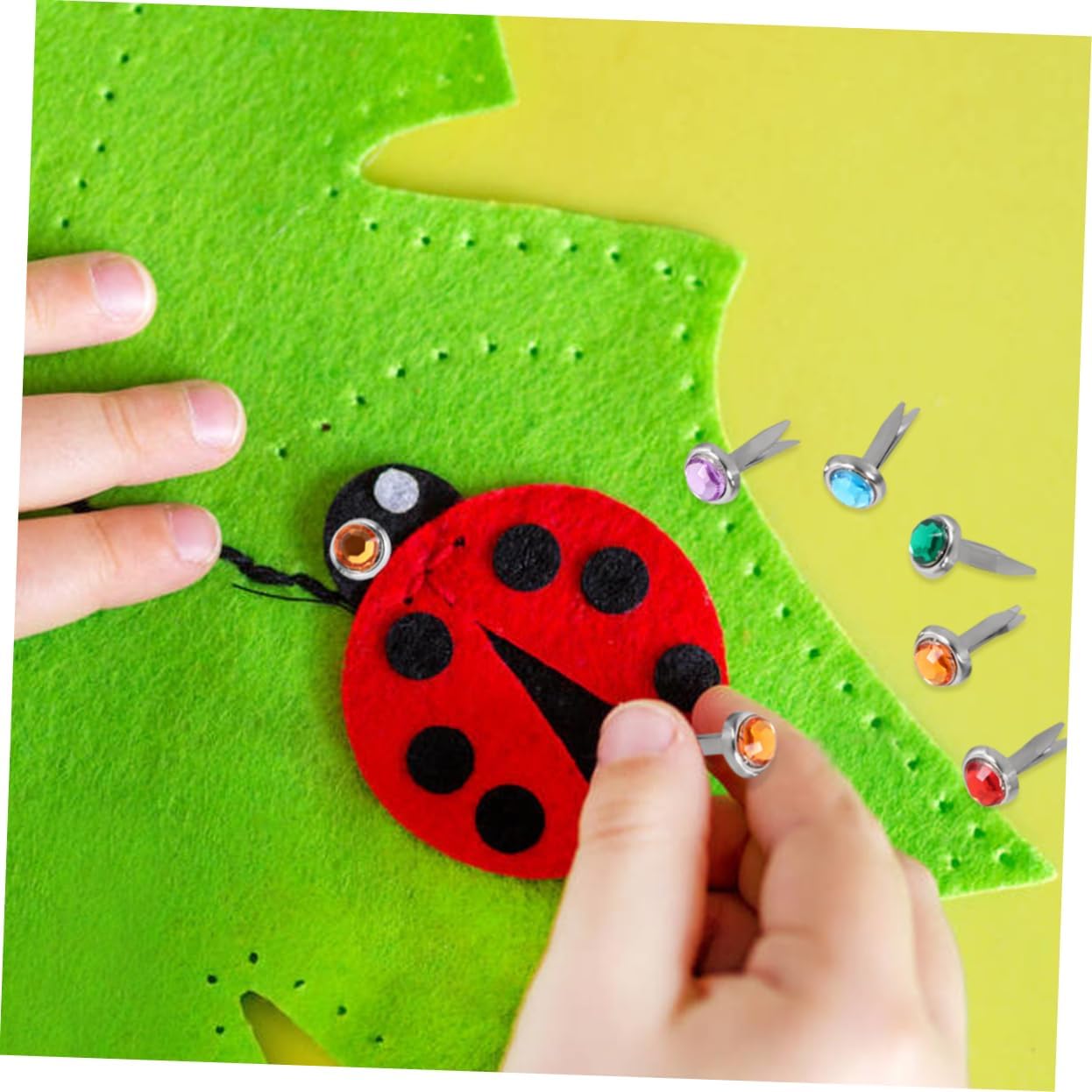 NUOBESTY 50Pcs Adorable Decorative Brads for Scrapbooking DIY Accessories Easy to Install Fasteners for Crafts and Projects