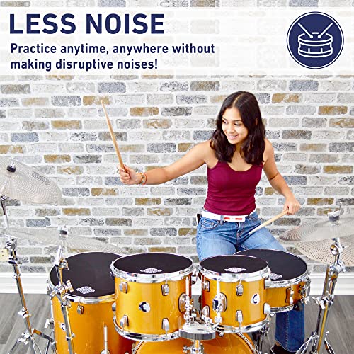 Low Volume Cymbal Pack With Drum Mute Pads, Complete 5Pcs Mute Cymbal Set & 6Pcs Drum Dampeners, Quiet Cymbals 14"/16"/18"/20" | Drum Mute Pak 10"/12"/13"/14"/16", 1 Bass Drum Mute Pad, Cymbal Bag #TOP4