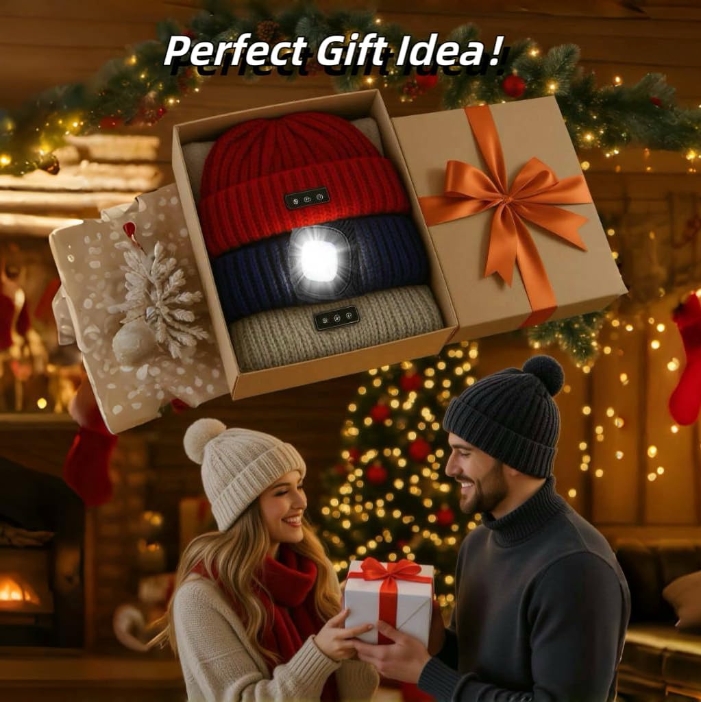 Bluetooth Beanie with Light | Unisex Gift for Men, Women,Wireless Headphones & Headlamp for Fishing Jogging Working - Image 7