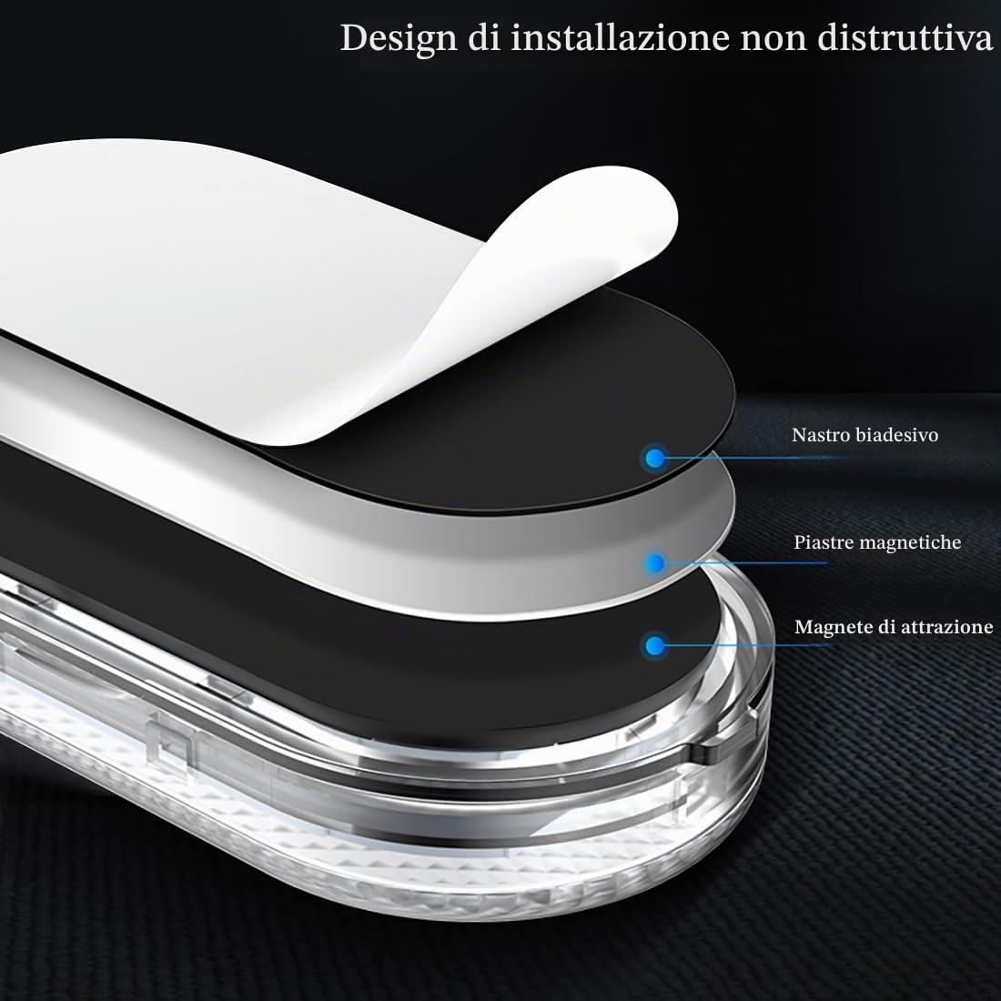 2 PCS auto ha condotto le luci interne,Illuminazione ambientale bianca interna,Luce di lettura interna auto ricaricabile USB