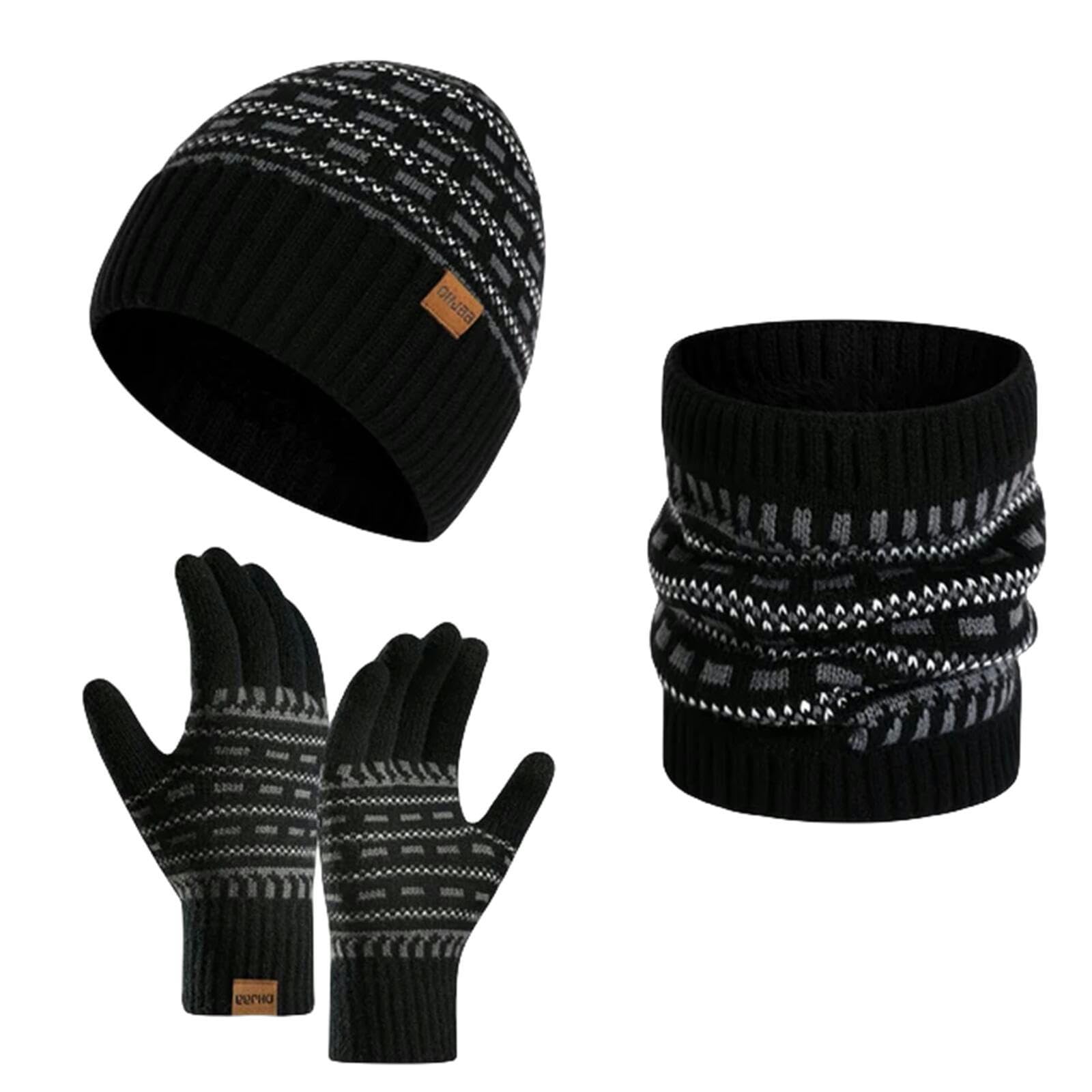 Schal Mütze Handschuh Set Winter Beanie Hut Schal Touchsbildschirm Handschuhe Warmer Hut Im Freien Sport 3 Stück Für Männer Frauen