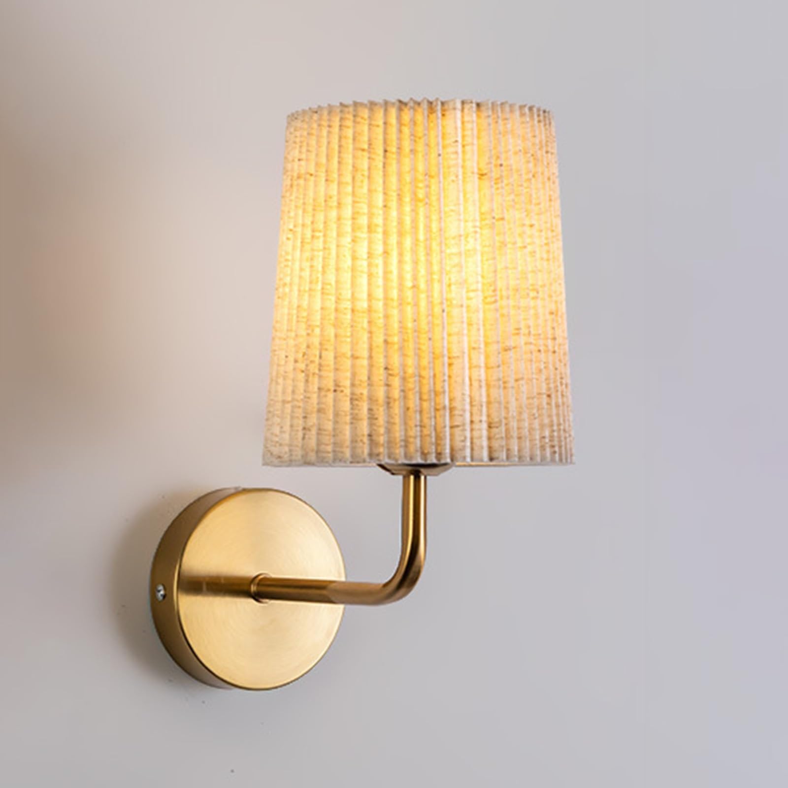 SXWNBIFH Fabric Wall Lamp Metal Lamp Body Wall Sconce Lighting Cylindrical Cloth Shade Design, Simple Night Light Wall Lamp Fixture for Bedroom Living Room Hallway Corridor(Small)