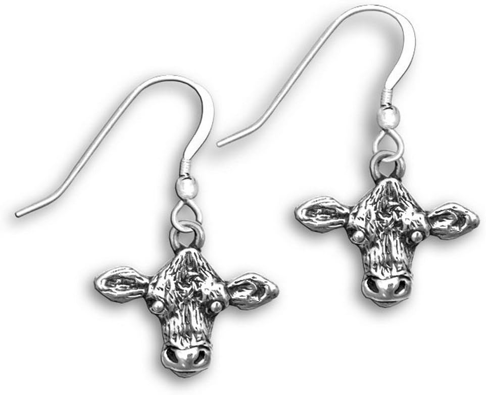 Sterling Silver Cow Earrings by The Magic Zoo