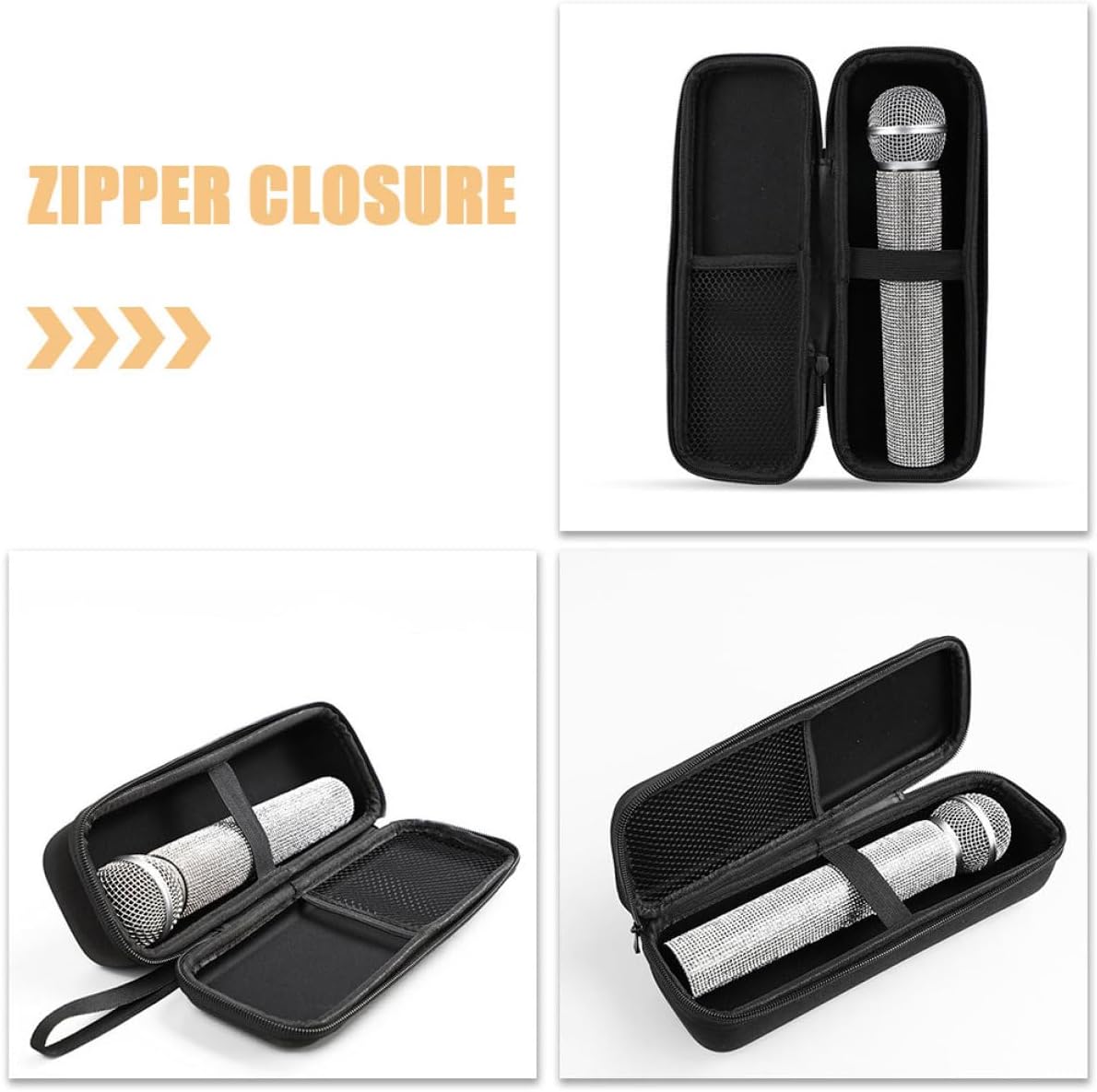SUPVOX 2 Pcs Microphone Gig Bag Eva Shockproof Carrying Case for Single Handheld Microphones with Zipper Storage Organizer for Mic Equipment Transport image 3