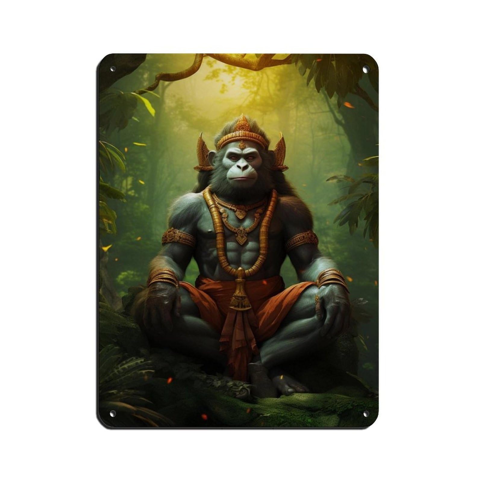 Hanuman Art-Hindu Art (3) Retro Poster Metal Tin Sign Chic Art Retro Iron Painting Bar People Cave Cafe Family Garage Poster Wall Decoration 12x16inch(30x40cm)