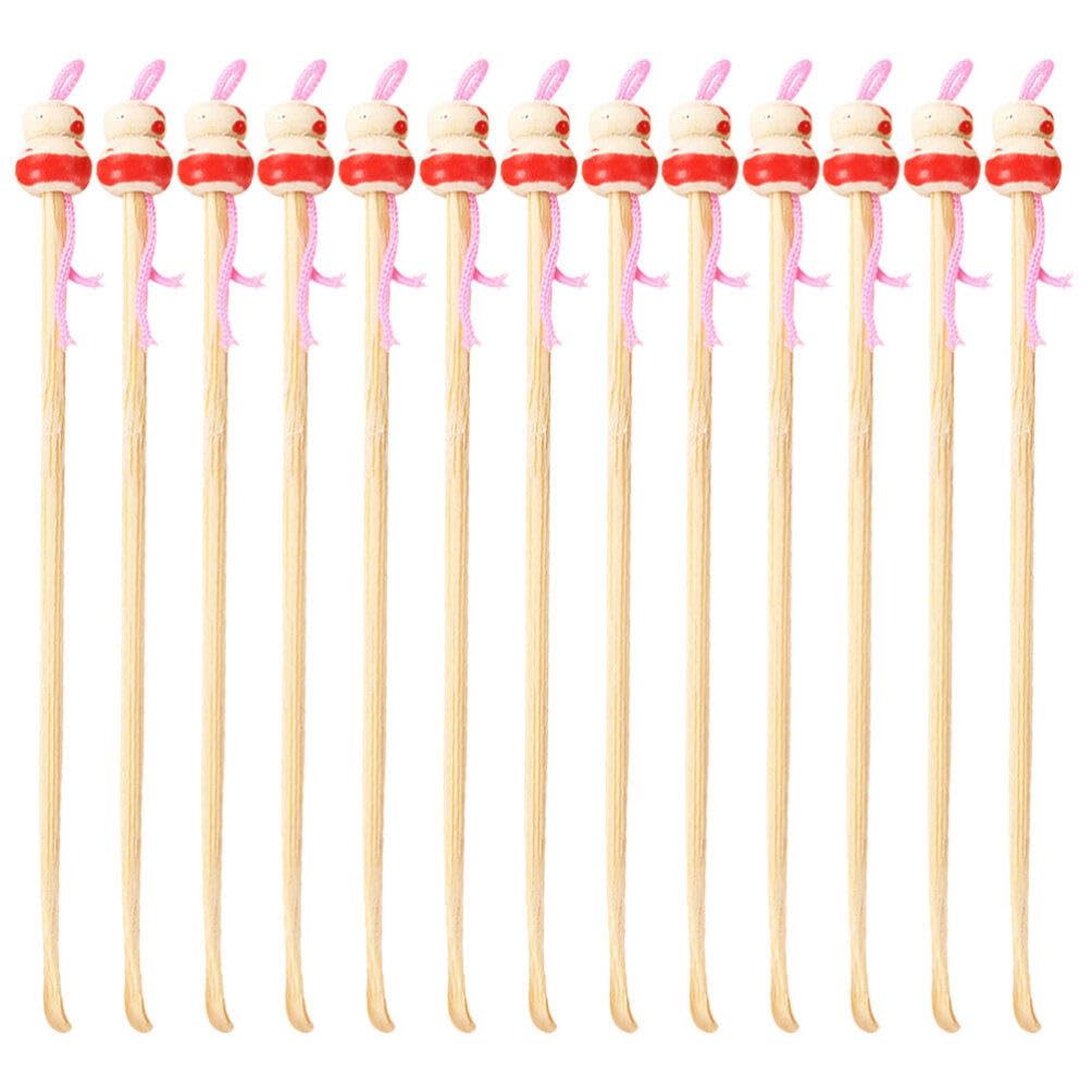 Lurrose 100pcs Ear Wax Removal Spoons Portable Hanging Ear Cleaners Natural Cleaning Tools for Comfortable Canal Care