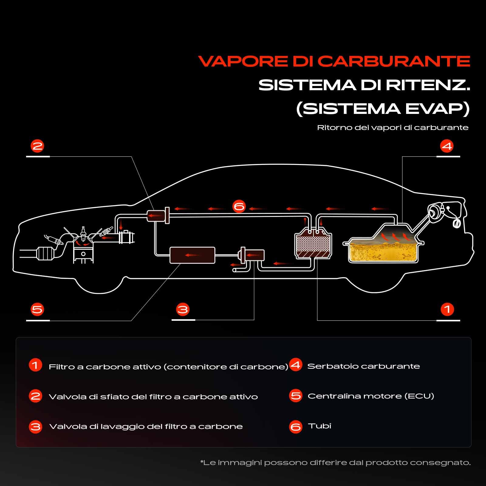 Frankberg Valvola di sfiato Valvola di sfiato serbatoio 2-Poli Compatibile con iX20 JC 1.4 1.6 1.4 CRDi 1.4 LPG 1.6 LPG 2010-2019 Replace# 0280142576 290152B000