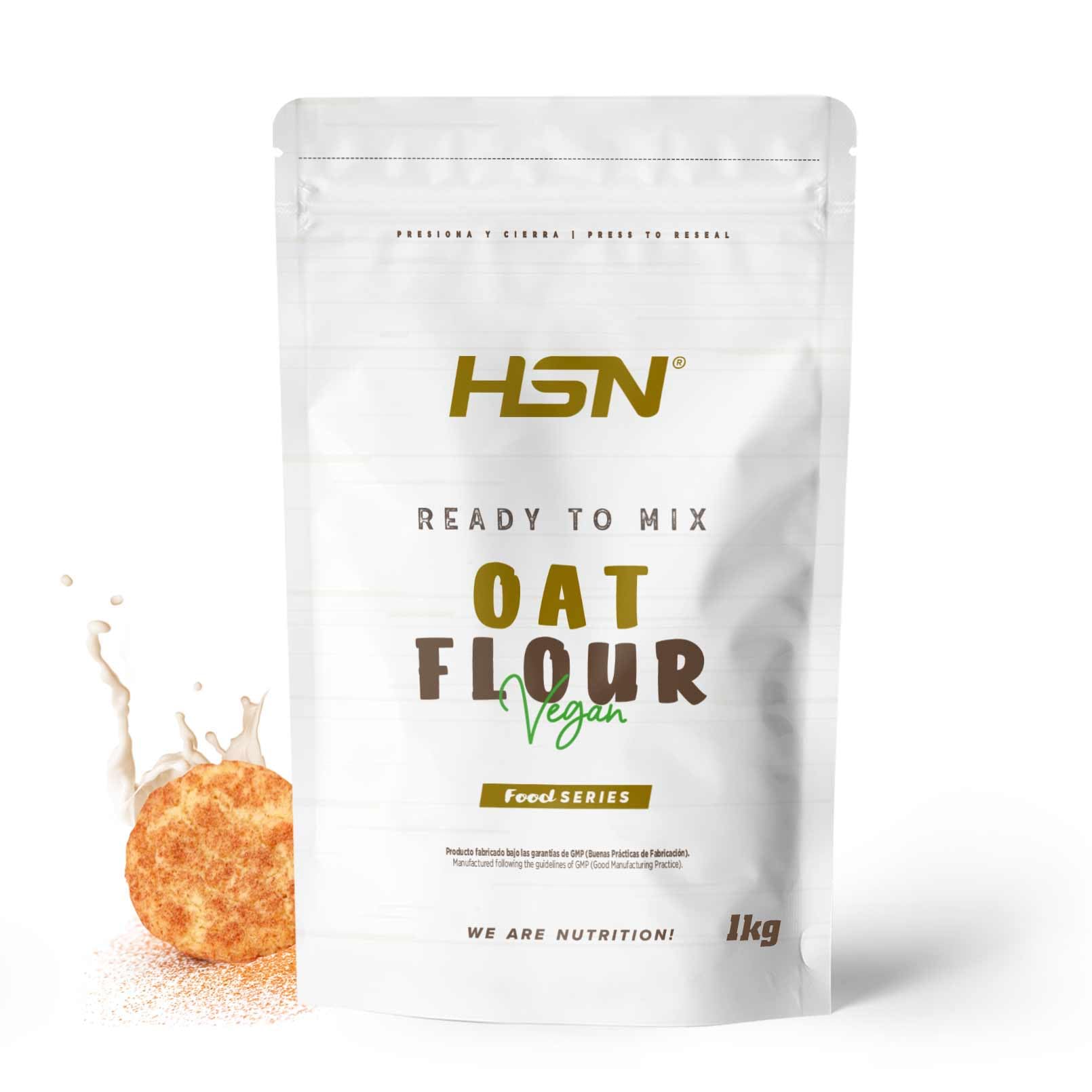 Harina de Avena de Sabores de HSN | Sabor Snickerdoodle 1 Kg = 20 Tomas por Envase - Instant Oatmeal - Ideal Tortitas de Avena y Claras, Batidos | Sin Azúcares añadidos