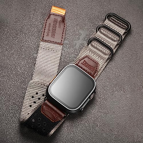 Compatible with Apple Watch Band 38/40/41/42/44/45/49/46mm,Rugged Replacement Nylon Strap With Three Buckle Loop Design For iWatch Ultra 3/2/1 - Image 3