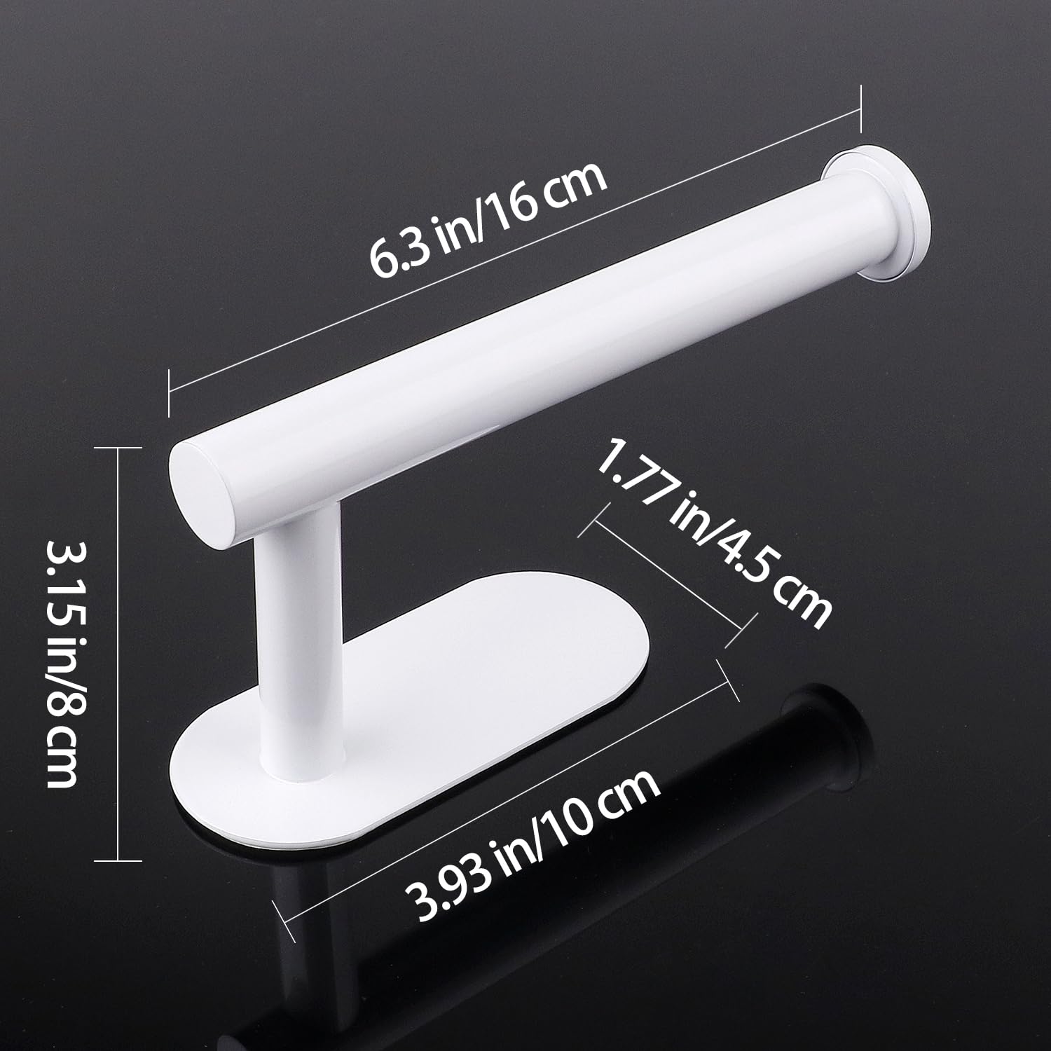White Toilet Paper Holder, Self Adhesive Toilet Paper Roll Holder No Drilling Wall Mount for Kitchen, Bathroom, Toilet — Amazon image 5