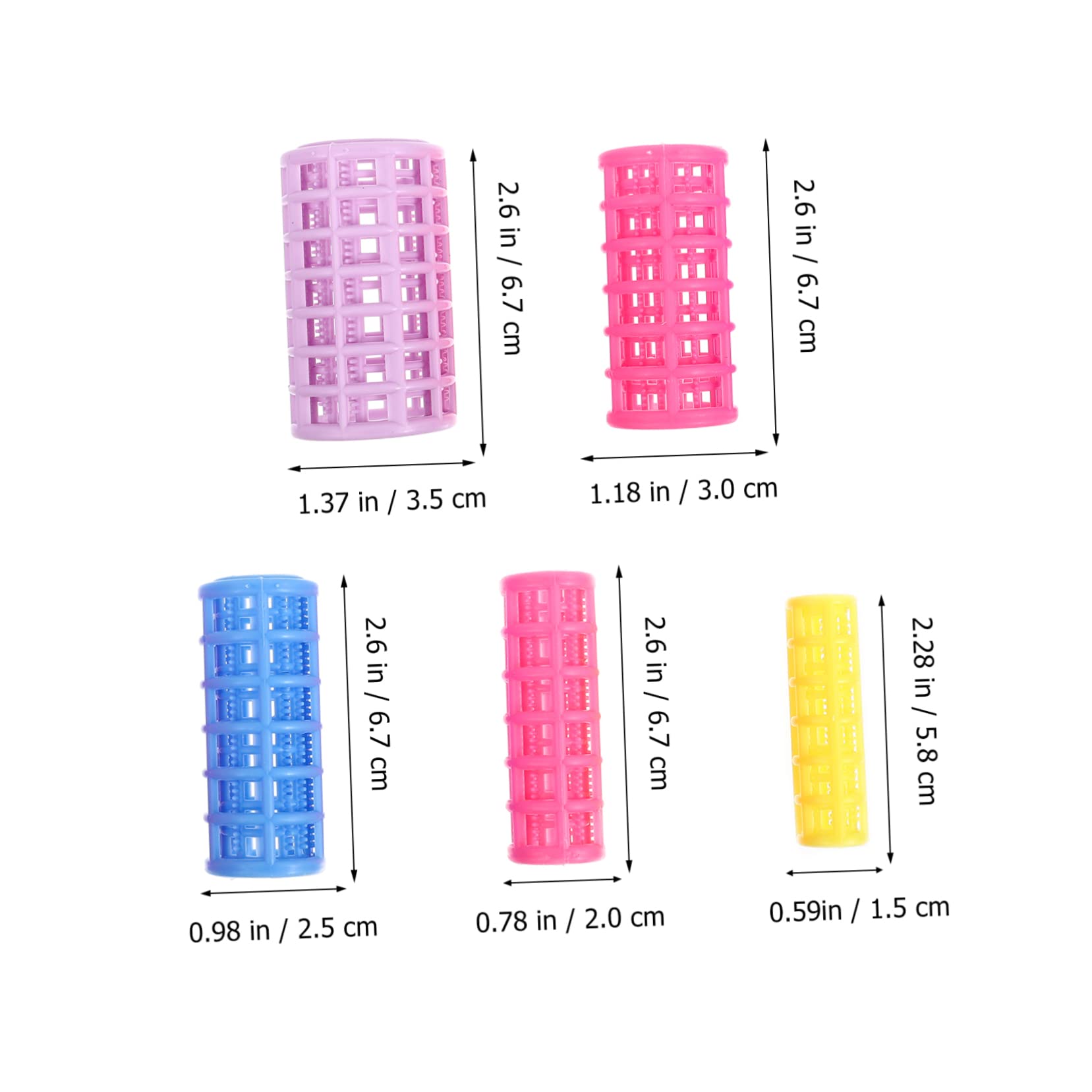 LIFKOME 50Pcs Self Grip Plastic Hair Rollers Lightweight Curling Tools for Waves Retro Styles Bangs for Hairdressing Daily Makeup Durable Portable Hair Curlers