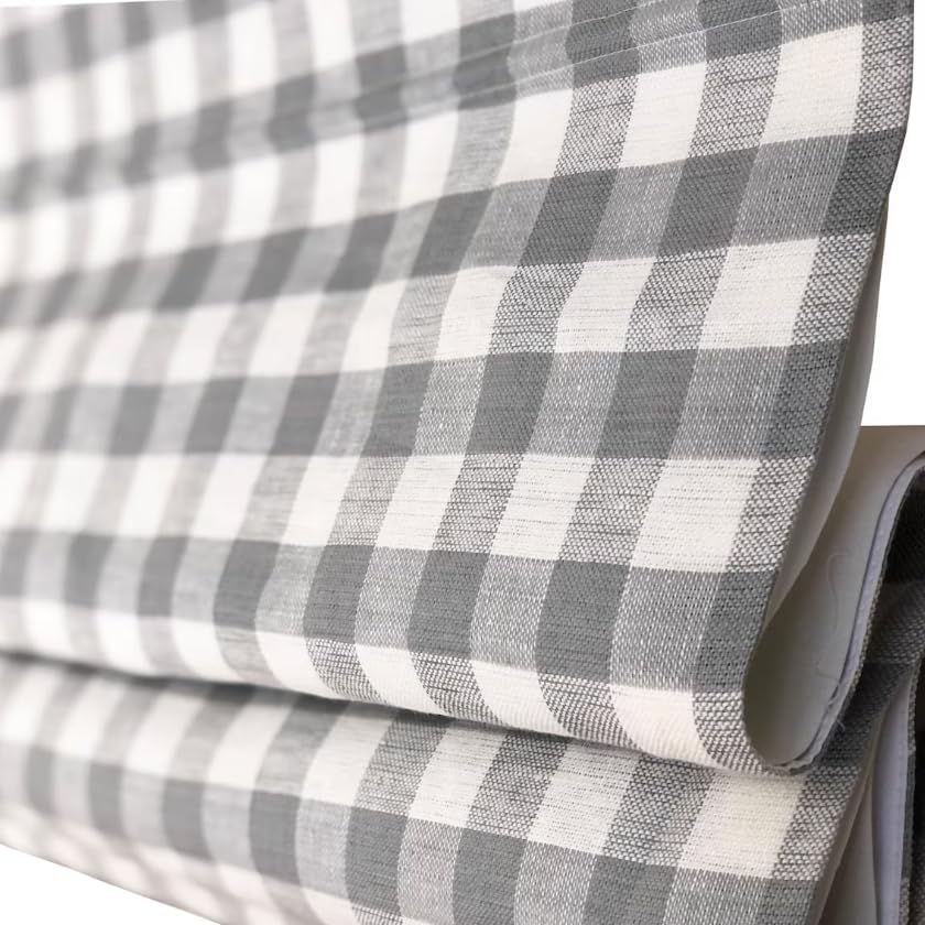 SWEDISH LINEN CHECK, flat shades with chain mechanism, linen roman shades, Scalamandre fabrics, window treatment, custom roman shades