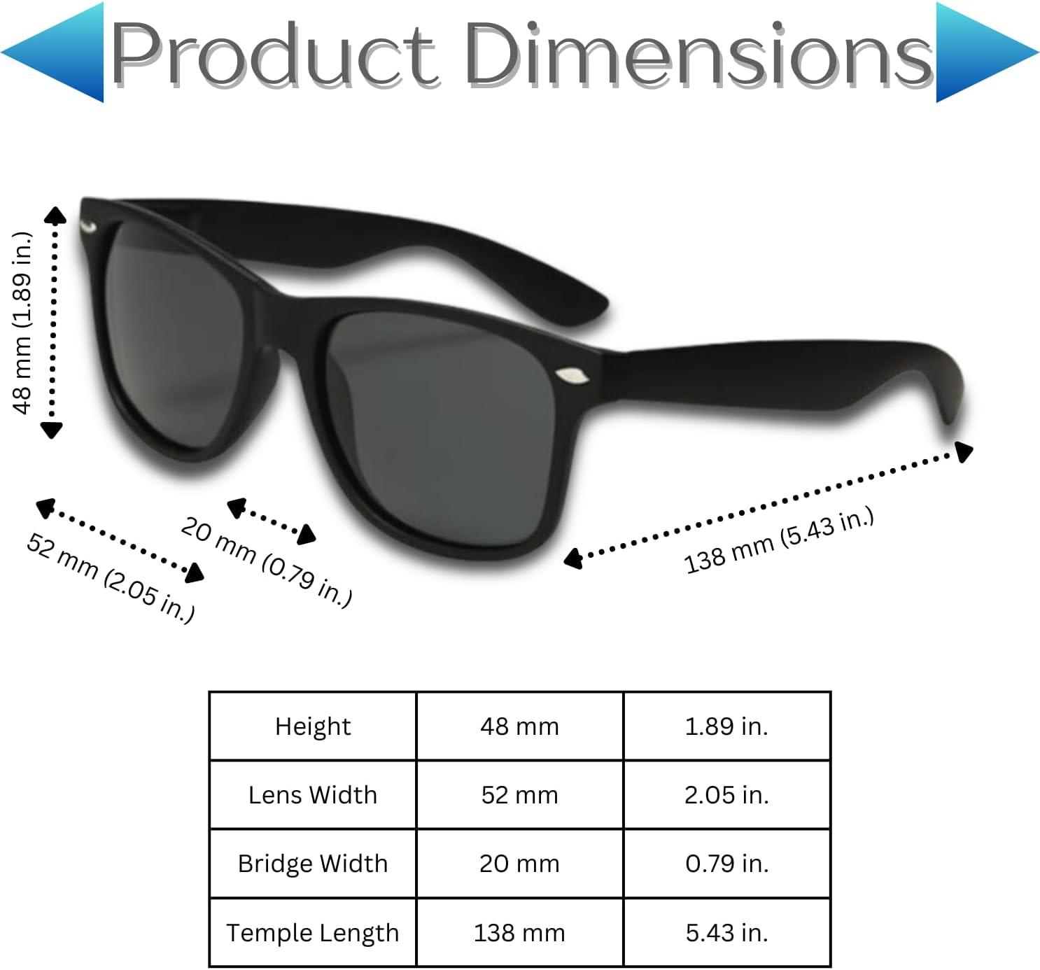 Simple Classic Sunglasses, Matte Black Frame, Dark Grey Polarized Lenses with UV400 Protection - Image 3